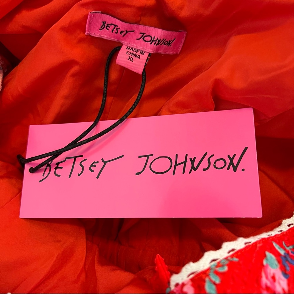 NWT Betsey Johnson Red Sleeveless V-Neck Ruffle Tiered Sundress Sz XL - Picture 6 of 6